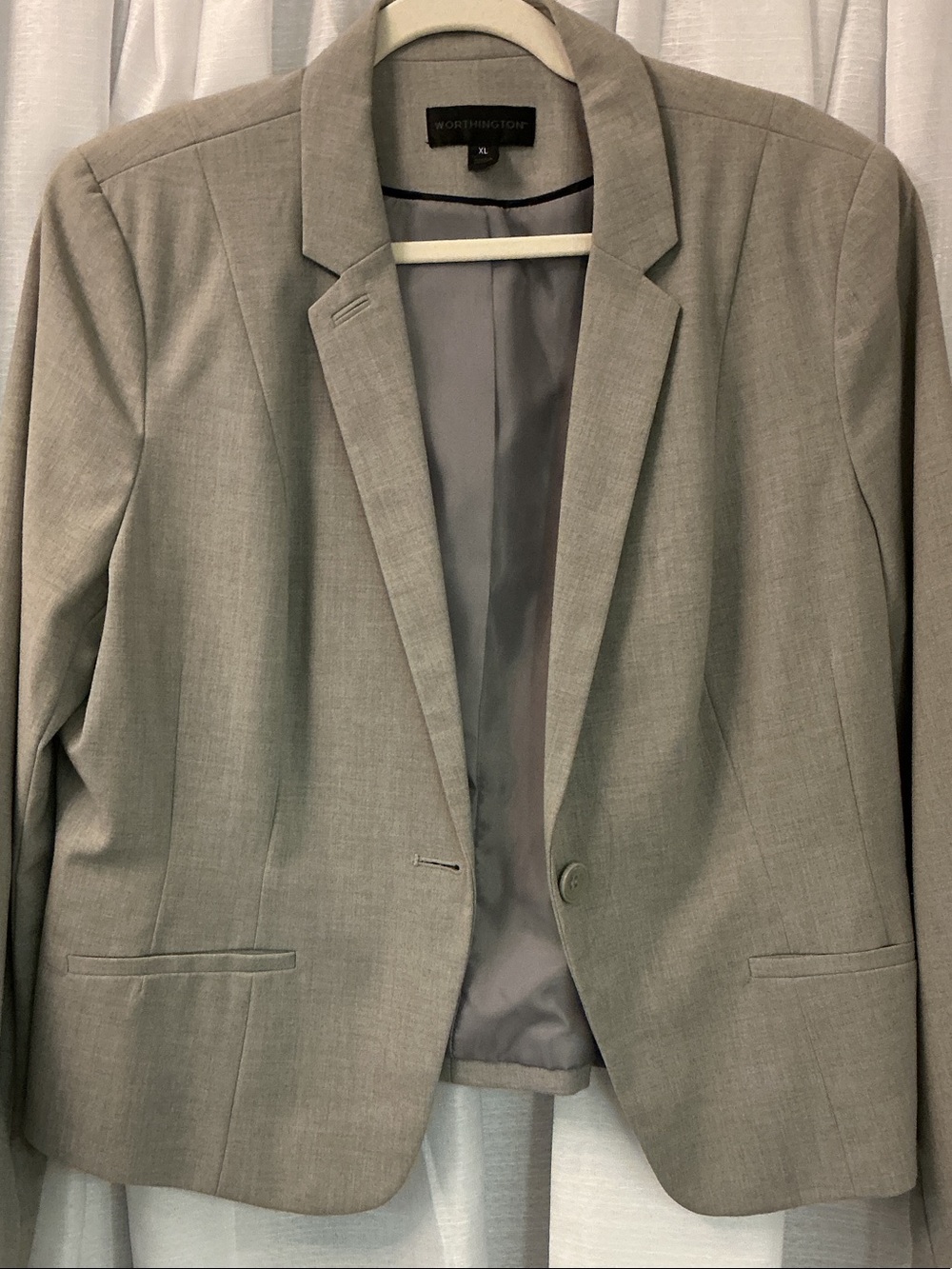 Worthington Light Gray Women's Tailored Blazer